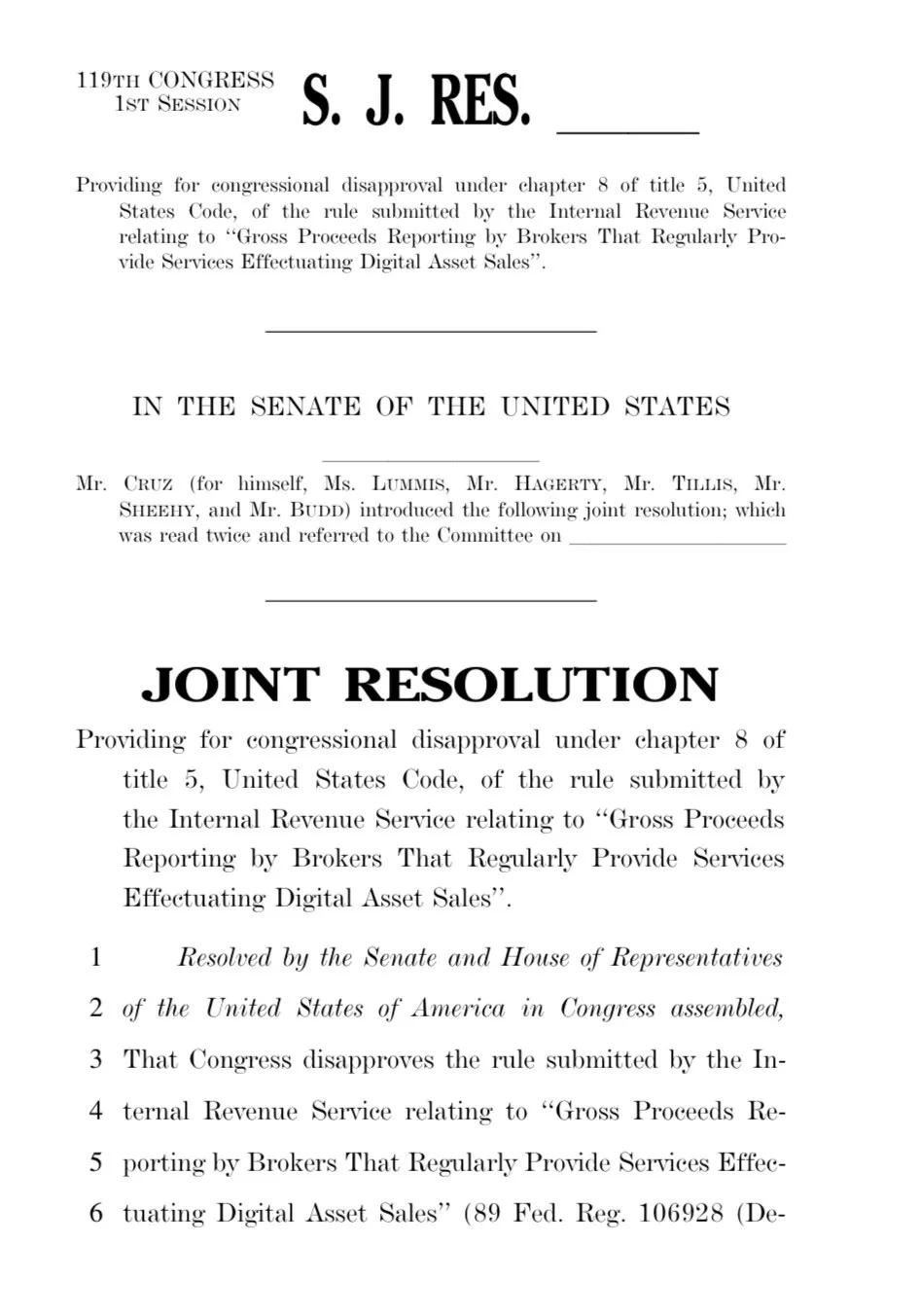 Senate Vote on IRS Rules Targeting Defi Brokers